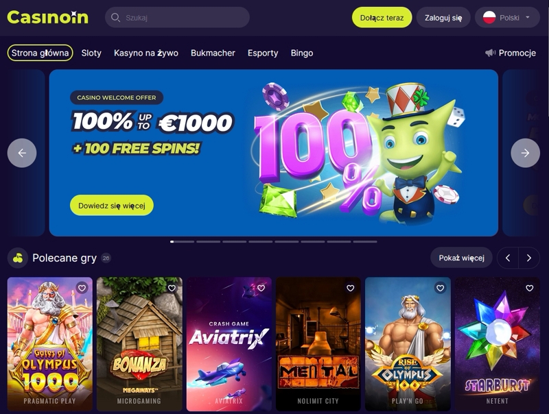Casinoin kasyno online w Polsce